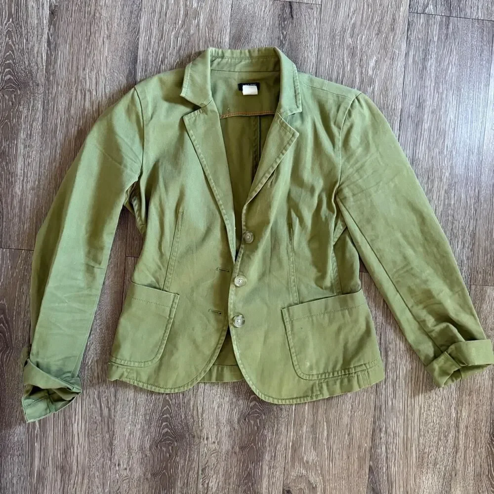 Jcrew Women's Green and Khaki Shirt